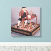 Toile Modèle de Benjamin Franklin à sa table (Insitu (Plancher de Bois))