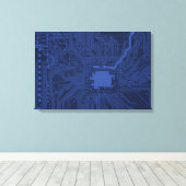 Toile Modèle de carte mère Blue Geek (Insitu (Plancher de Bois))