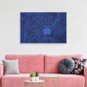 Toile Modèle de carte mère Blue Geek (Insitu(Salon))