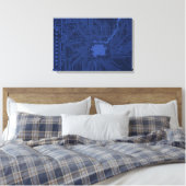 Toile Modèle de carte mère Blue Geek (Insitu(Chambre))