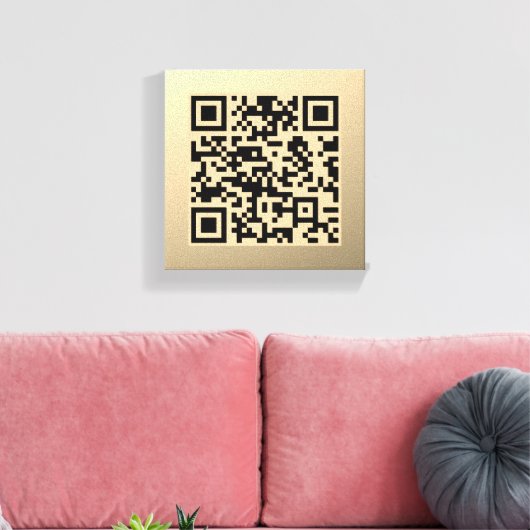 Toile Modèle de code QR immédiatement modifiable | Or Fa (Insitu(Salon))