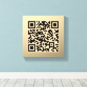 Toile Modèle de code QR immédiatement modifiable | Or Fa (Insitu (Plancher de Bois))