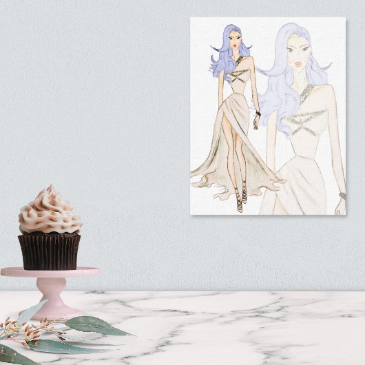Toile Modèle de mode Vogue Aquarelle