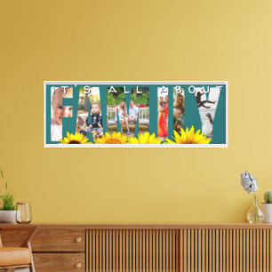 Toile Modèle de photo de lettres de famille sur le mur