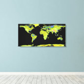 Toile Modèle d'élévation numérique des continents sur Ea (Insitu (Plancher de Bois))