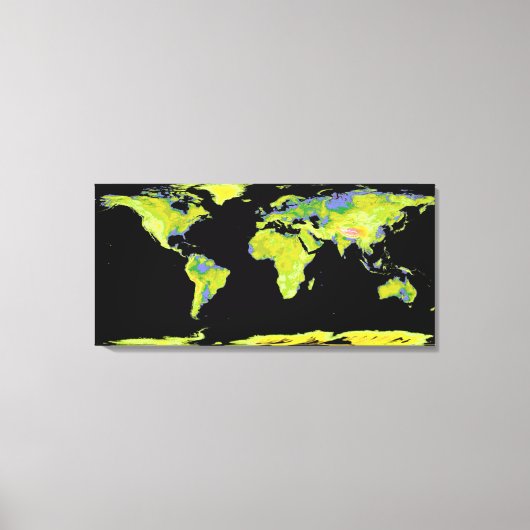Toile Modèle d'élévation numérique des continents sur Ea (Recto)