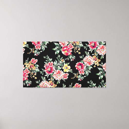 Toile Modèle floral attrayant sur Arrière - plan noir (Recto)