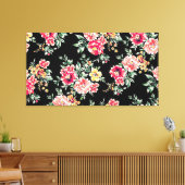 Toile Modèle floral attrayant sur Arrière - plan noir (Insitu(Salon))