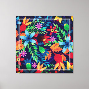 Toile Modèle floral exotique coloré-32436