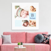 Toile Modèle photo personnalisé Chevron bleu moderne (Insitu(Salon))