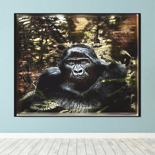 Toile Modèles primates : Gorilla exceptionnelle 02 (Insitu (Plancher de Bois))