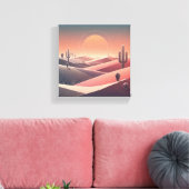 Toile Modern Abstract Desert Landscape - Geometric Sunse (Insitu(Salon))