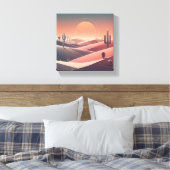 Toile Modern Abstract Desert Landscape - Geometric Sunse (Insitu(Chambre))