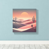 Toile Modern Abstract Desert Landscape - Geometric Sunse (Insitu (Plancher de Bois))
