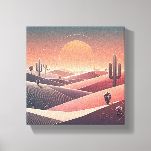 Toile Modern Abstract Desert Landscape - Geometric Sunse (Recto)