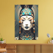 Toile Modern Abstract Woman’s Portrait - Geometric Art (Insitu(Salon))