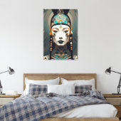 Toile Modern Abstract Woman’s Portrait - Geometric Art (Insitu(Chambre))