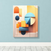 Toile Modern Bauhaus Geometric 3D Abstract Art Gallery (Insitu (Plancher de Bois))
