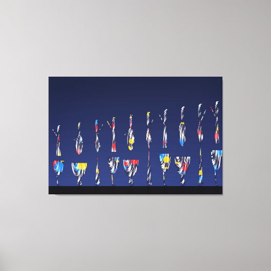 Toile Modern Bauhaus Geometric Pattern Design  (Recto)