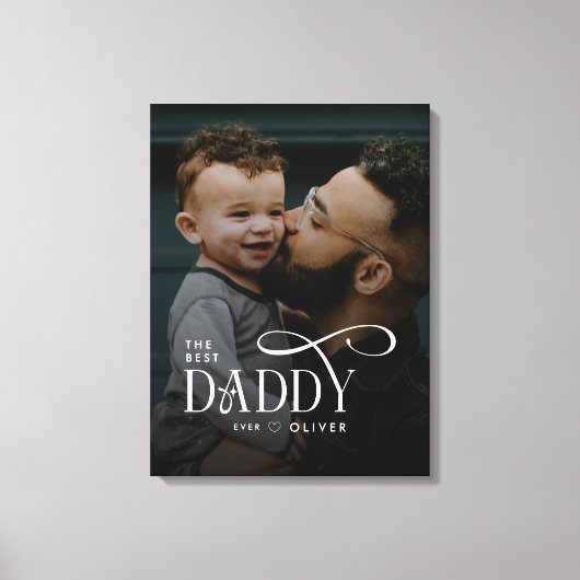 Toile Modern Best Daddy Ever Photo Personalized Canvas (Recto)