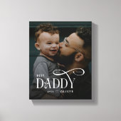 Toile Modern Best Daddy Ever Photo Personalized Canvas (Recto)
