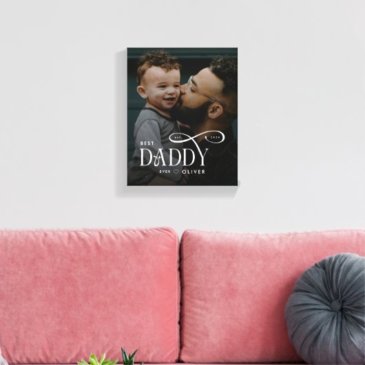 Toile Modern Best Daddy Ever Photo Personalized Canvas (Insitu(Salon))