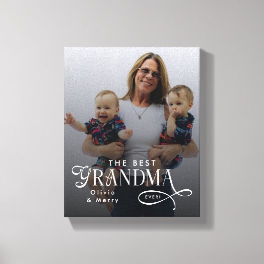 Toile Modern Best Grandma Ever Photo Personalized (Recto)