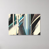 Toile Modern Blue and Cream Abstract Dynamics (Recto)