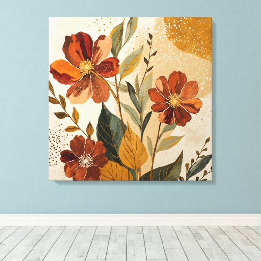 Toile Modern Boho Botanical Abstract Wall Art (Insitu (Plancher de Bois))