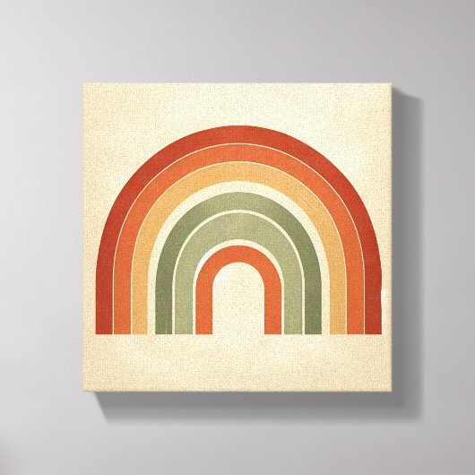 Toile Modern Boho Rainbow Art - Minimalist Terracotta an (Recto)