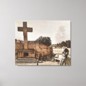 Toile Modern Cowboy Biker checking his GPS. (Recto)