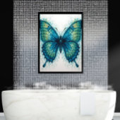 Toile Modern Fantasy Fractal Art Watercolor Butterfly 