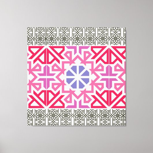 Toile Modern Geometric colorful Boho Pattern (Recto)