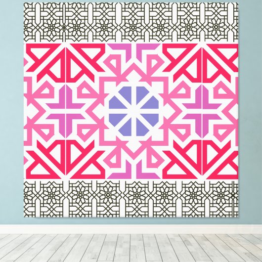 Toile Modern Geometric colorful Boho Pattern (Insitu (Plancher de Bois))