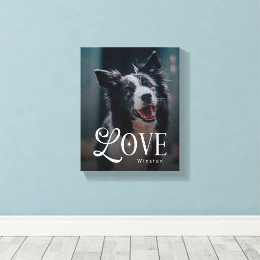 Toile Modern Love Custom Dog Pets Photo Monogram (Insitu (Plancher de Bois))