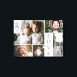 Toile Modern Love White Color Block Family Photo Collage<br><div class="desc">Modern Love White and Grey Color Block Family Photo Collage Christmas & New Year Canvas Wall Art - avec mot d'amour personnalisé, nom de famille, année, et lettre initiale, le tout arrangé dans une élégante grille. Ce design moderne et élégant présente 6 de vos propres photos magnifiquement. Disponible dans plusieurs...</div>
