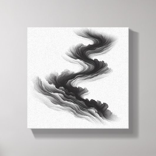 Toile Modern Minimalist Abstract Layered Flow - Smoke  (Recto)