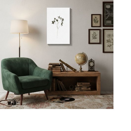 Toile Modern minimalist elegant line drawing flowers