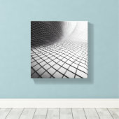 Toile Modern Minimalist Wavy Grid Art - 3D Abstract Wire (Insitu (Plancher de Bois))