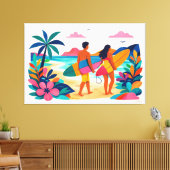 Toile Modern retro tropical surf 01 (Insitu(Salon))