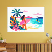 Toile Modern retro tropical surf 03 (Insitu(Salon))