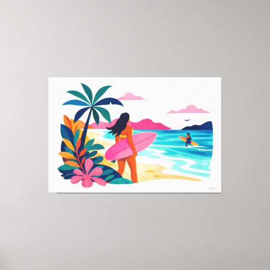Toile Modern retro tropical surf 03 (Recto)