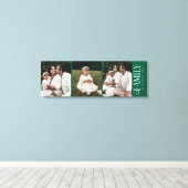 Toile Modern Script Family Custom 3 Photos Name (Insitu (Plancher de Bois))