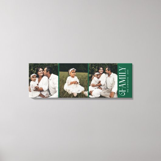 Toile Modern Script Family Custom 3 Photos Name (Recto)