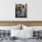 Toile Modern Script Love Custom Engaged Couples Photo (Insitu(Chambre))