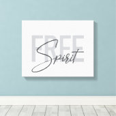 Toile Modern, simple, cool typography of Free Spirit (Insitu (Plancher de Bois))