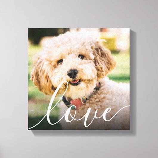 Toile Modern Simple Script Love Pet Photo Memorial (Recto)
