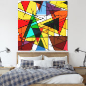 Toile Modern Triangle Colorful Geometric  (Insitu(Chambre))