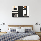 Toile Moderne Abstrait Géométrique Noir et Or (Insitu(Chambre))