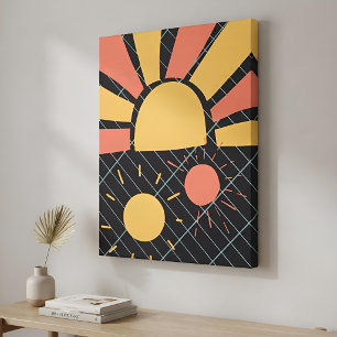 Toile Moderne Abstrait Géométrique Soleil Minimaliste Vi